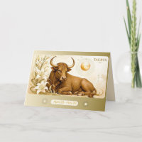 Cartão de Boas Festas do Zodíaco Touro Art Nouveau