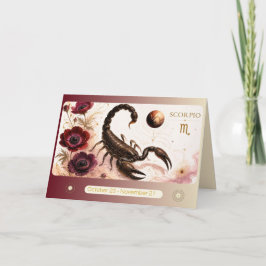 Agradecimento Cartão de Boas Festas Escorpião em Art Nouveau
