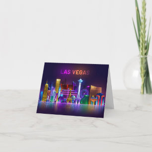 Agradecimento Cartão de Boas-Vindas com a Silhueta Neon de Las V