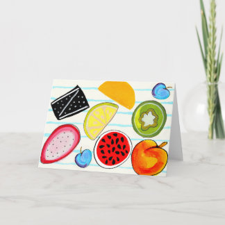 Agradecimento Cartão de Boas Vindas com Ilustração de Frutas Pin