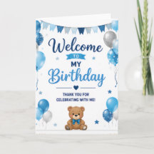 Cartão de Boas-Vindas de Aniversário de Urso Teddy