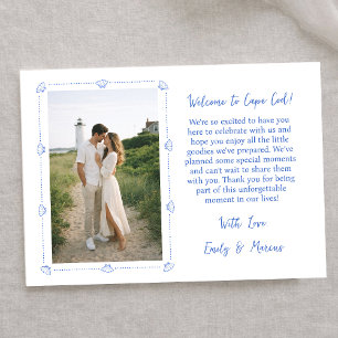 Agradecimento Cartão de Boas-Vindas de Casamento Coastal Shell c