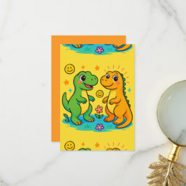 Agradecimento Cartão de Boas-Vindas do Bebê Dino
