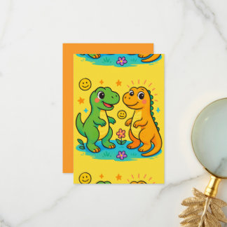 Agradecimento Cartão de Boas-Vindas do Bebê Dino