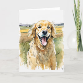 Agradecimento Cartão de Boas-Vindas do Golden Retriever