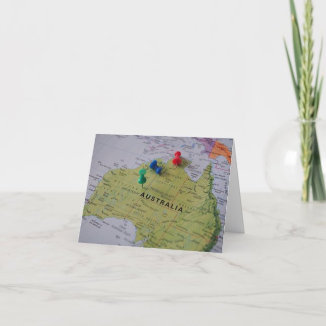 Agradecimento Cartão de Boas Vindas do Mapa da Austrália  (Frente)