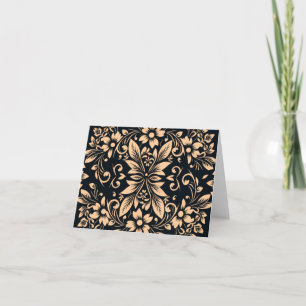 Agradecimento Cartão de Boas-Vindas em Damask Midnight Elegance