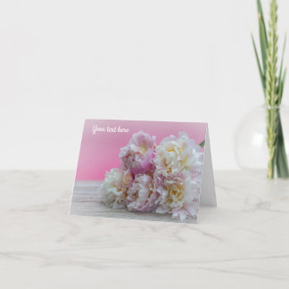 Agradecimento Cartão de Boas Vindas Peônias Rosa