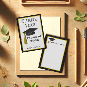 Agradecimento Cartão de Boné de formatura de Trendência de Nome 