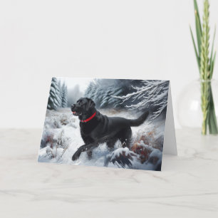 Agradecimento Cartão de Cachorro Labrador Retriever Preto na Nev