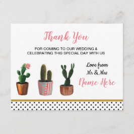 Agradecimento Cartão de Casamento de Cacto Cactos Obrigado Ponti
