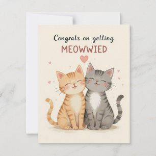 Agradecimento Cartão de casamento de gatos fofos, Parabéns pelo 