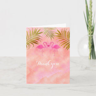 Agradecimento Cartão de Casamento de Praia com Aquarela de Dois 