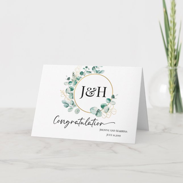 Agradecimento cartão de casamento é projetado profissionalmente  (Frente)