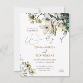 Agradecimento Cartão de casamento floral de flores silvestres fo