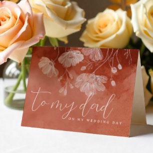 Agradecimento Cartão de Casamento Floral Terracota – Para Meu Pa