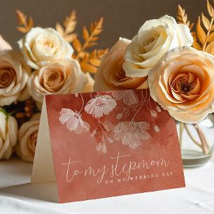 Agradecimento Cartão de Casamento Floral Terracota – Para Minha 