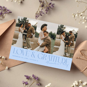 Agradecimento Cartão de Casamento Icy Blue Amor & Gratidão Multi