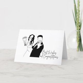 Agradecimento Cartão de Casamento, Minimalista, Noiva, Groom, Va