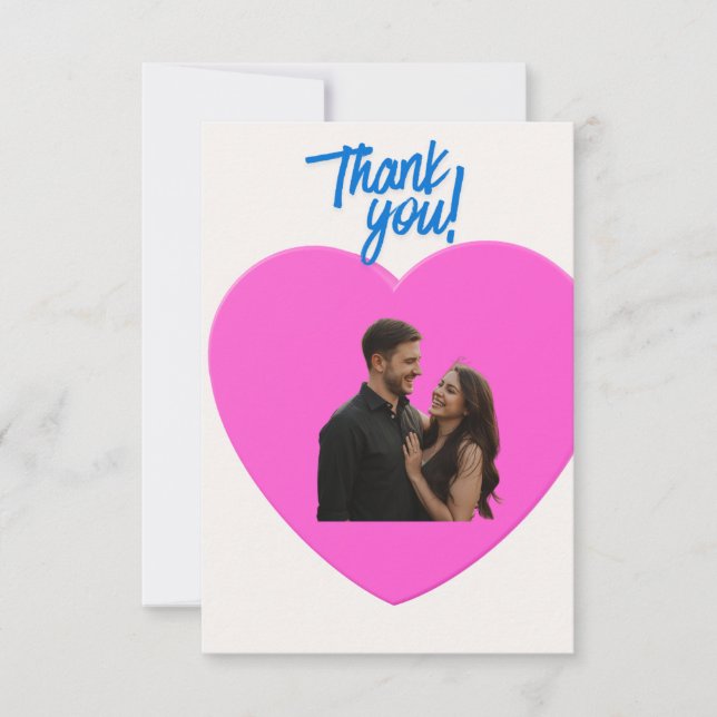 Agradecimento Cartão de casamento obrigado (Frente)