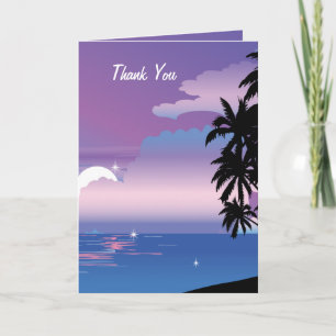 Agradecimento Cartão de Casamento Obrigado Noite Tropical