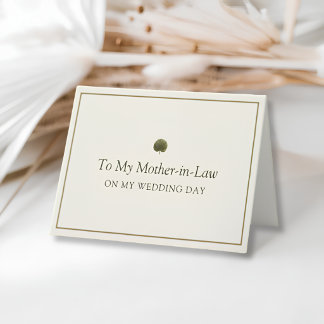 Agradecimento Cartão de Casamento para Sogra Ivory Gold Palm