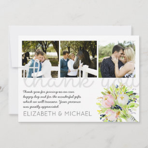 Agradecimento Cartão de Colagem de Foto de Casamento de Agradeci