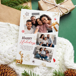 Agradecimento Cartão de Colagem de Fotos de Família de Três Féri