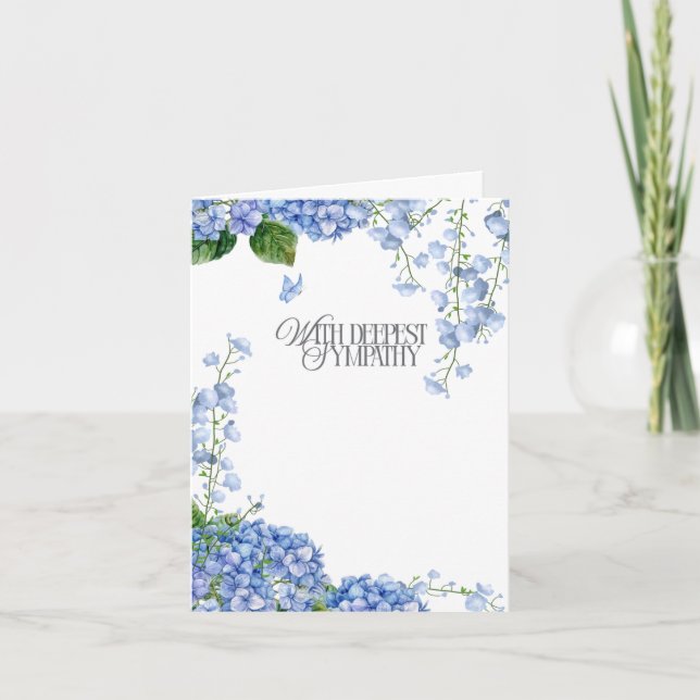 Agradecimento Cartão de Condolências com Hidrangea em Aquarela (Frente)