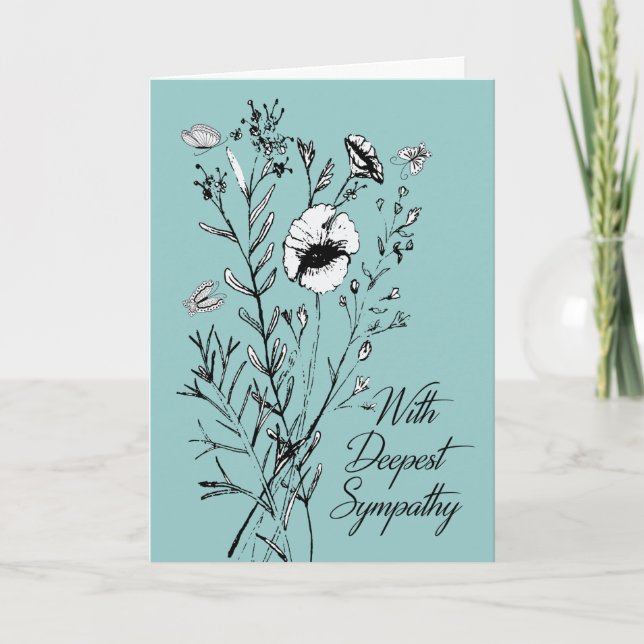 Agradecimento Cartão de condolências dobrado 5 x 7 (Frente)