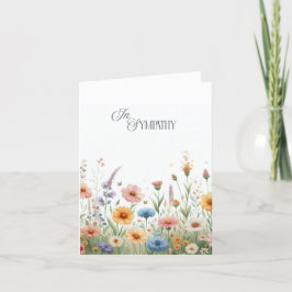 Agradecimento Cartão de Condolências Floral em Aquarela