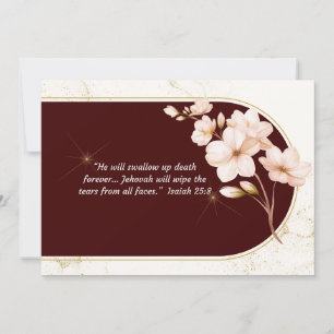 Agradecimento Cartão de condolências JW - Cherry Blossom Isa 25: