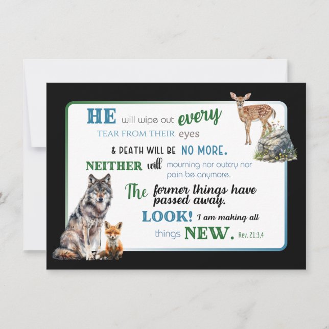 Agradecimento Cartão de condolências JW para Irmãos - Revelação  (Frente)