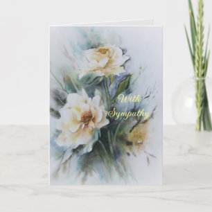 Agradecimento Cartão de condolências PALE AMARELO ROSES