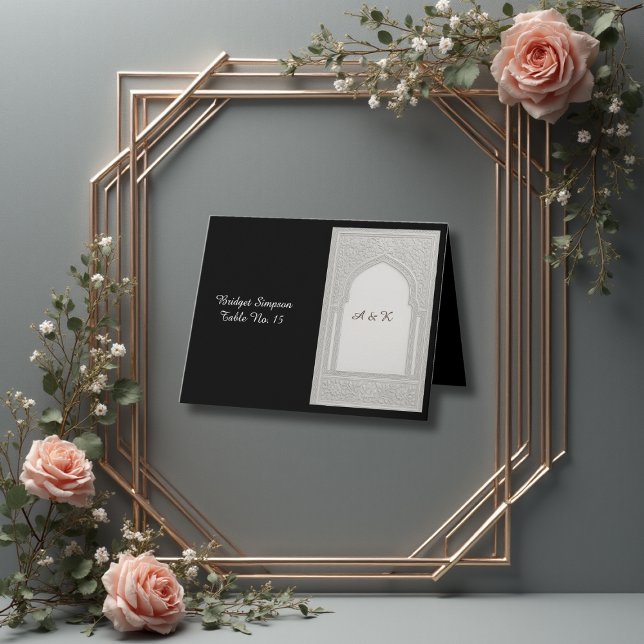 Agradecimento Cartão de convidado de Arch Floral Embossed (Criador carregado)