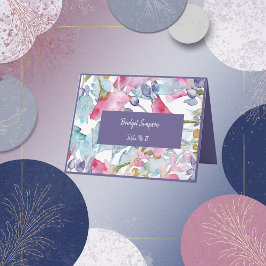 Agradecimento cartão de convidado de casamento de flor silvestre