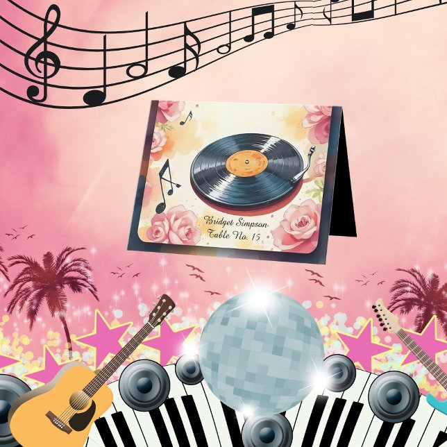 Agradecimento cartão de convidado de casamento pastel musical (Criador carregado)