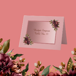 Agradecimento Cartão de Convidados de Casamento Floral Roxo - Bl