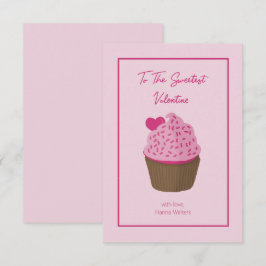 Agradecimento Cartão de Coração de Cupcake do Dia dos Namorados