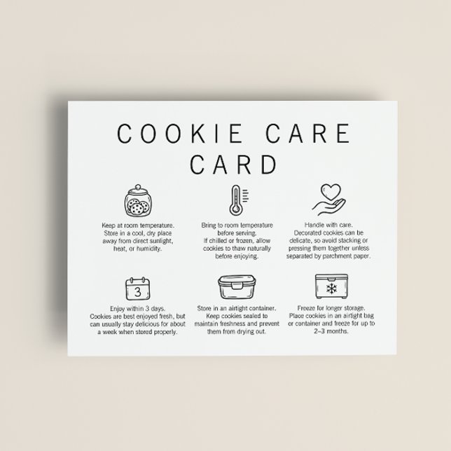 Agradecimento Cartão de Cuidados com Cookies de Padaria Simples  (Criador carregado)