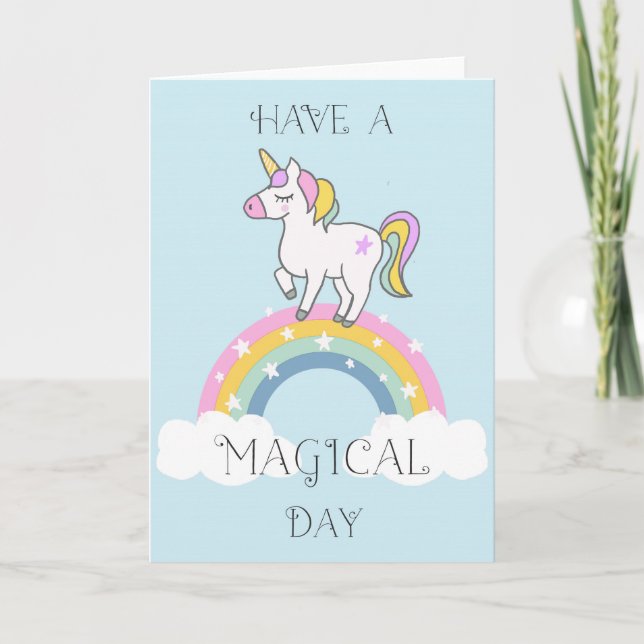 Agradecimento Cartão de Cumprimentos do Unicórnio Mágico (Frente)