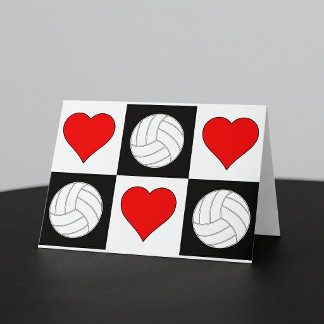 Agradecimento Cartão de Cumprimentos Xadrez Fofo de Volei & Cora
