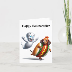 Agradecimento Cartão de Dachshund de Halloween