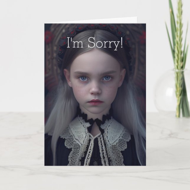 AGRADECIMENTO CARTÃO DE DESCULPAS DE ROSTO TRISTE PARA QUALQUER  (Frente)