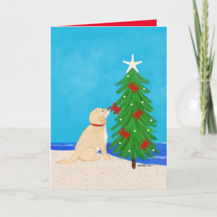 Agradecimento Cartão de Desejo de Natal para Cachorros Ouros