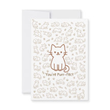 Cartão de Desenho Mínimo de Gato | Desenho de Linh