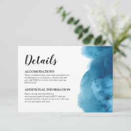 Agradecimento Cartão de detalhes de aquarela de onda azul do oce