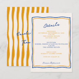Agradecimento cartão de detalhes de casamento com desenho italia