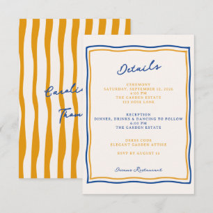 Agradecimento cartão de detalhes de casamento com desenho italia