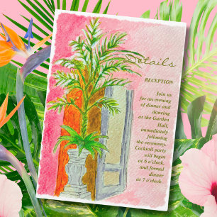 Agradecimento Cartão de Detalhes de Casamento de Cor Tropical Ro